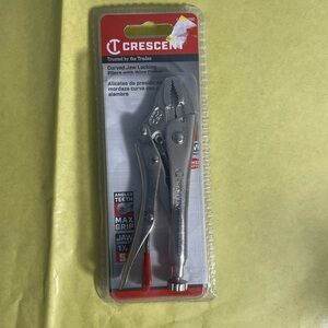Crescent Curved Jaw Locking Pliers with Wire Cutter